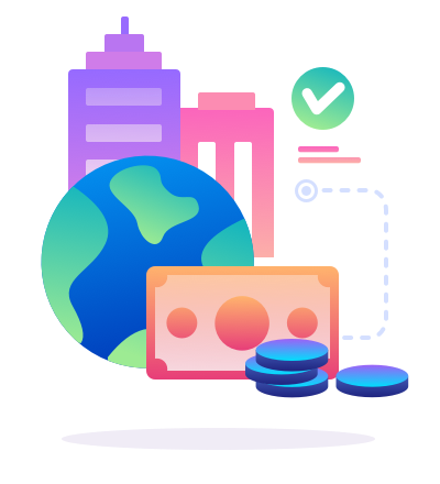 Home icon office world finance money